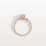 1CT Radiant Cut Lab Diamond Twisted Three Stones Engagement Ring - Rings