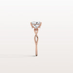 1CT Radiant Cut Lab Diamond Twisted Three Stones Engagement Ring - Rings