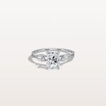 1CT Radiant Cut Lab Diamond Twisted Three Stones Engagement Ring - Rings