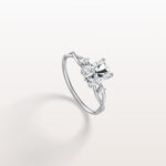 1CT Radiant Cut Lab Diamond Twisted Three Stones Engagement Ring - Rings