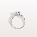 1CT Radiant Cut Lab Diamond Twisted Three Stones Engagement Ring - Rings