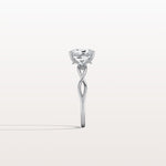 1CT Radiant Cut Lab Diamond Twisted Three Stones Engagement Ring - Rings