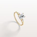 1CT Radiant Cut Lab Diamond Twisted Three Stones Engagement Ring - Rings