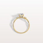 1CT Radiant Cut Lab Diamond Twisted Three Stones Engagement Ring - Rings