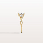 1CT Radiant Cut Lab Diamond Twisted Three Stones Engagement Ring - Rings