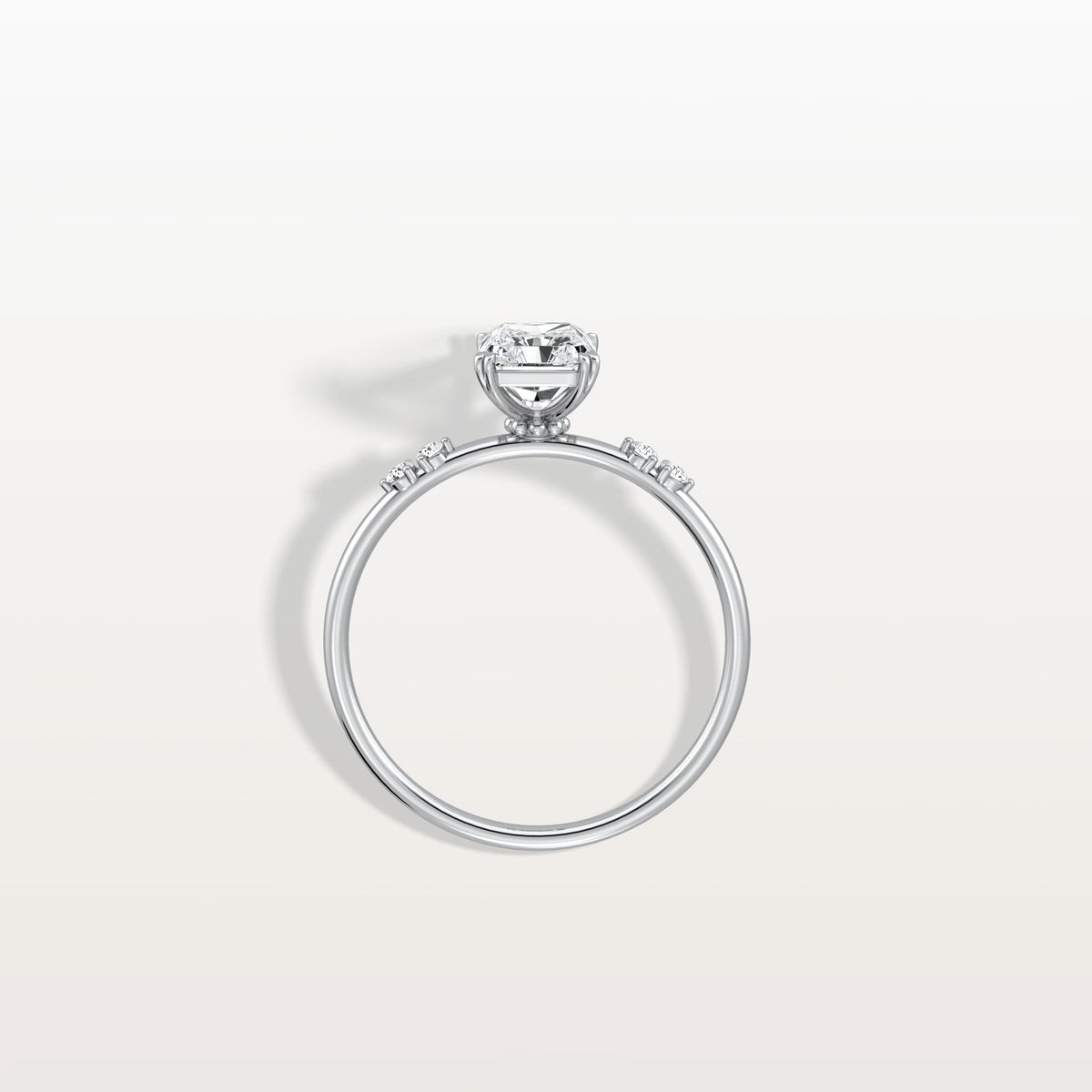 1CT Radiant Cut Lab Diamond Engagement Ring in 14K Solid Gold/Platinum - Rings