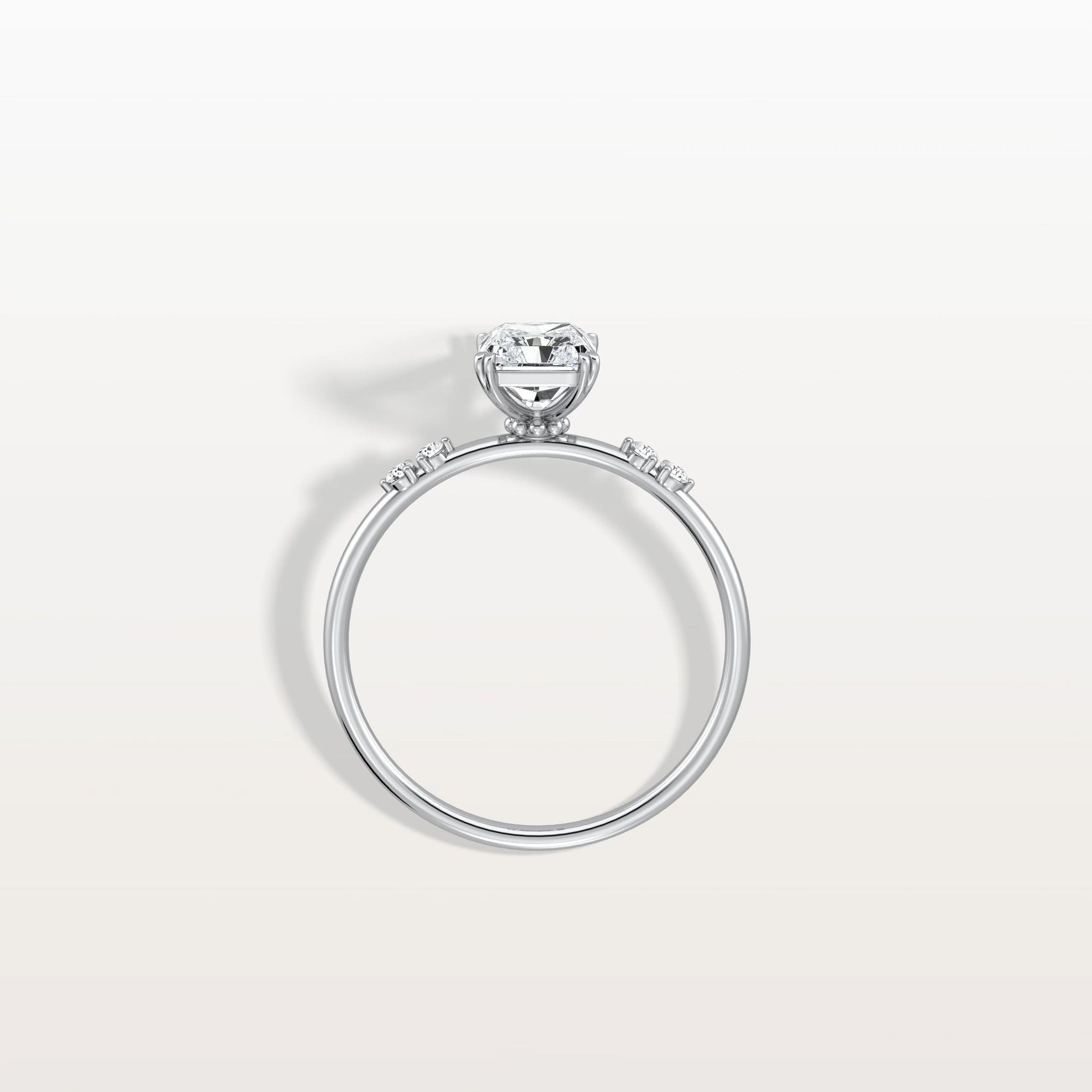 1CT Radiant Cut Lab Diamond Engagement Ring in 14K Solid Gold/Platinum - Rings
