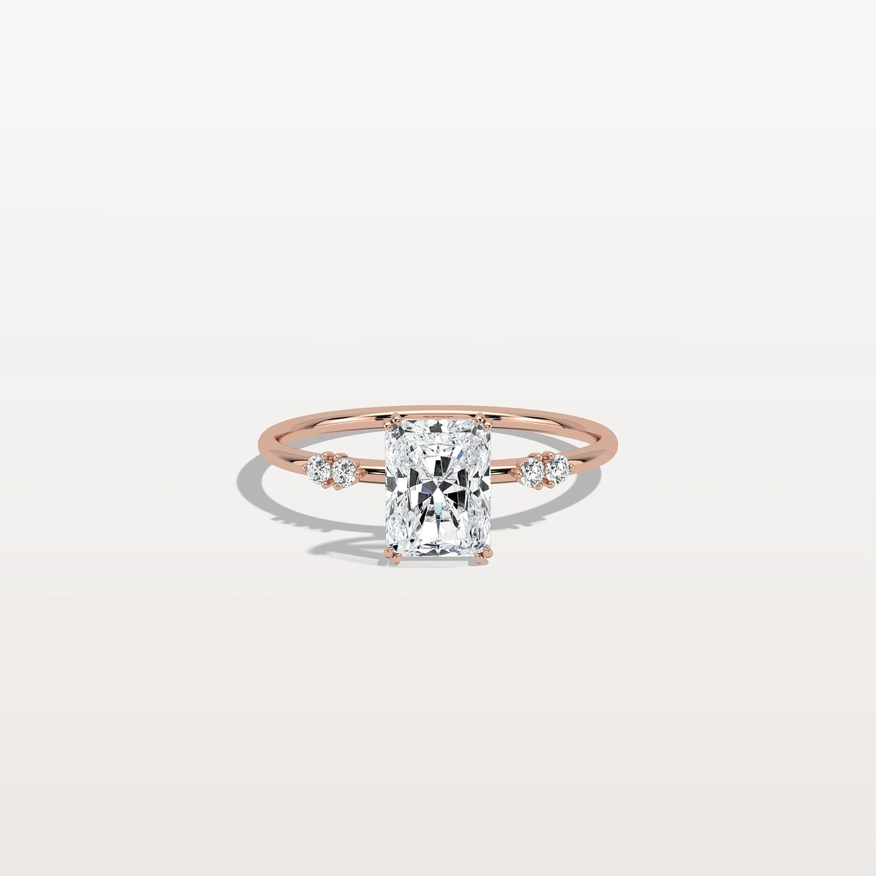 1CT Radiant Cut Lab Diamond Engagement Ring in 14K Solid Gold/Platinum - Rings