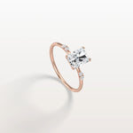 1CT Radiant Cut Lab Diamond Engagement Ring in 14K Solid Gold/Platinum - Rings