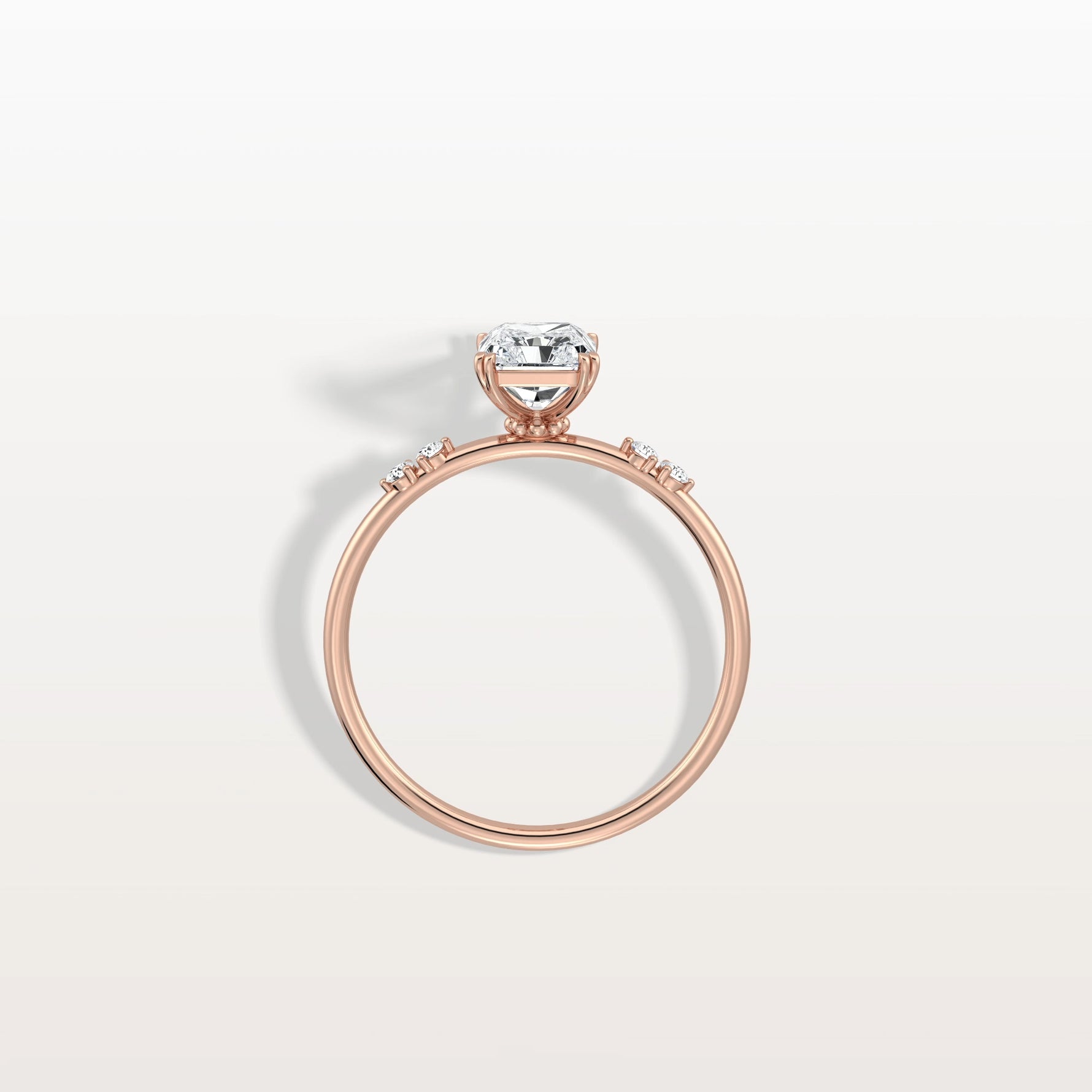 1CT Radiant Cut Lab Diamond Engagement Ring in 14K Solid Gold/Platinum - Rings