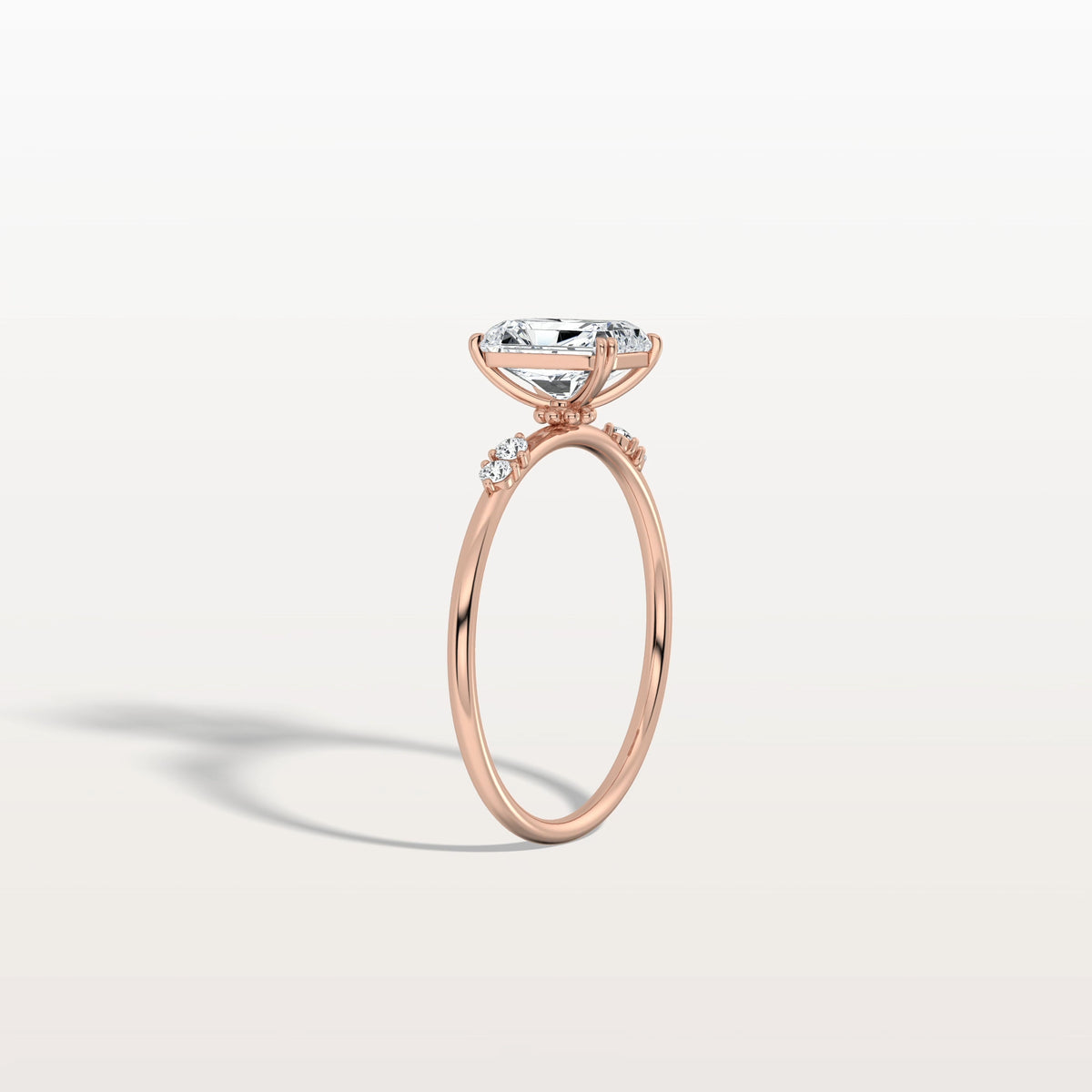 1CT Radiant Cut Lab Diamond Engagement Ring in 14K Solid Gold/Platinum - Rings
