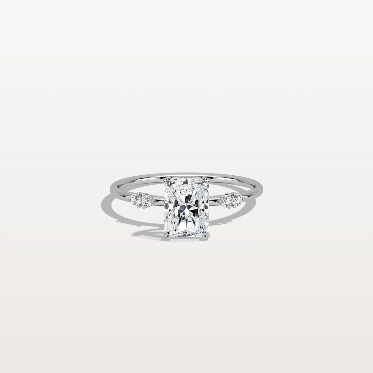 1CT Radiant Cut Lab Diamond Engagement Ring in 14K Solid Gold/Platinum - Rings