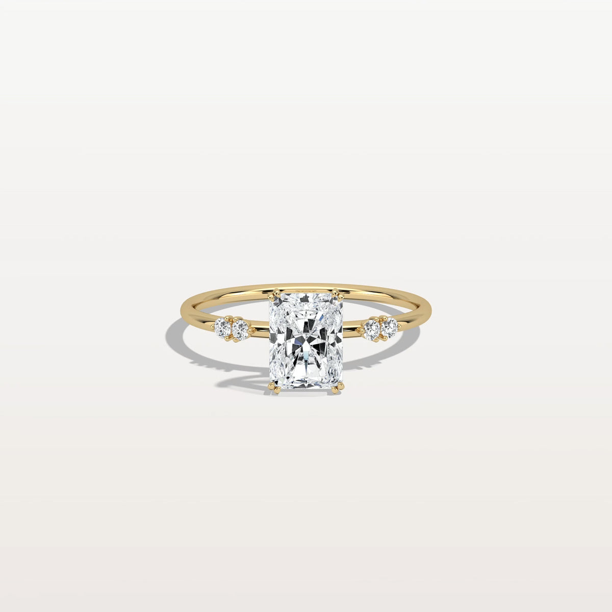 1CT Radiant Cut Lab Diamond Engagement Ring in 14K Solid Gold/Platinum - Rings