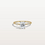 1CT Radiant Cut Lab Diamond Engagement Ring in 14K Solid Gold/Platinum - Rings