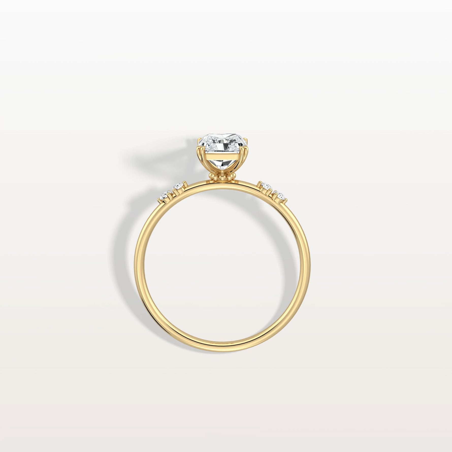 1CT Radiant Cut Lab Diamond Engagement Ring in 14K Solid Gold/Platinum - Rings