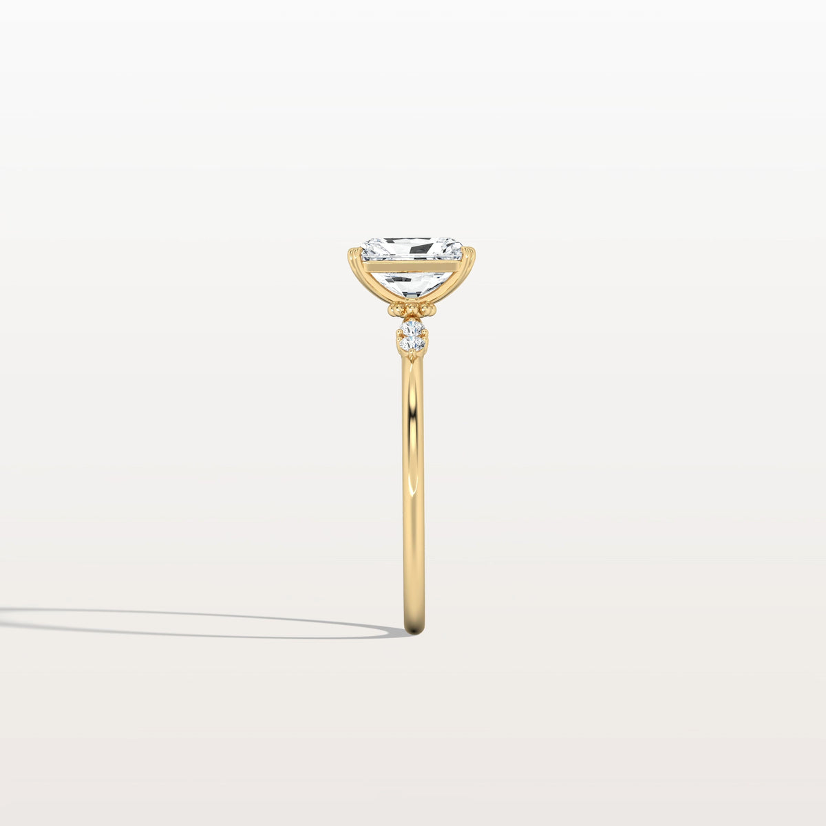 1CT Radiant Cut Lab Diamond Engagement Ring in 14K Solid Gold/Platinum - Rings