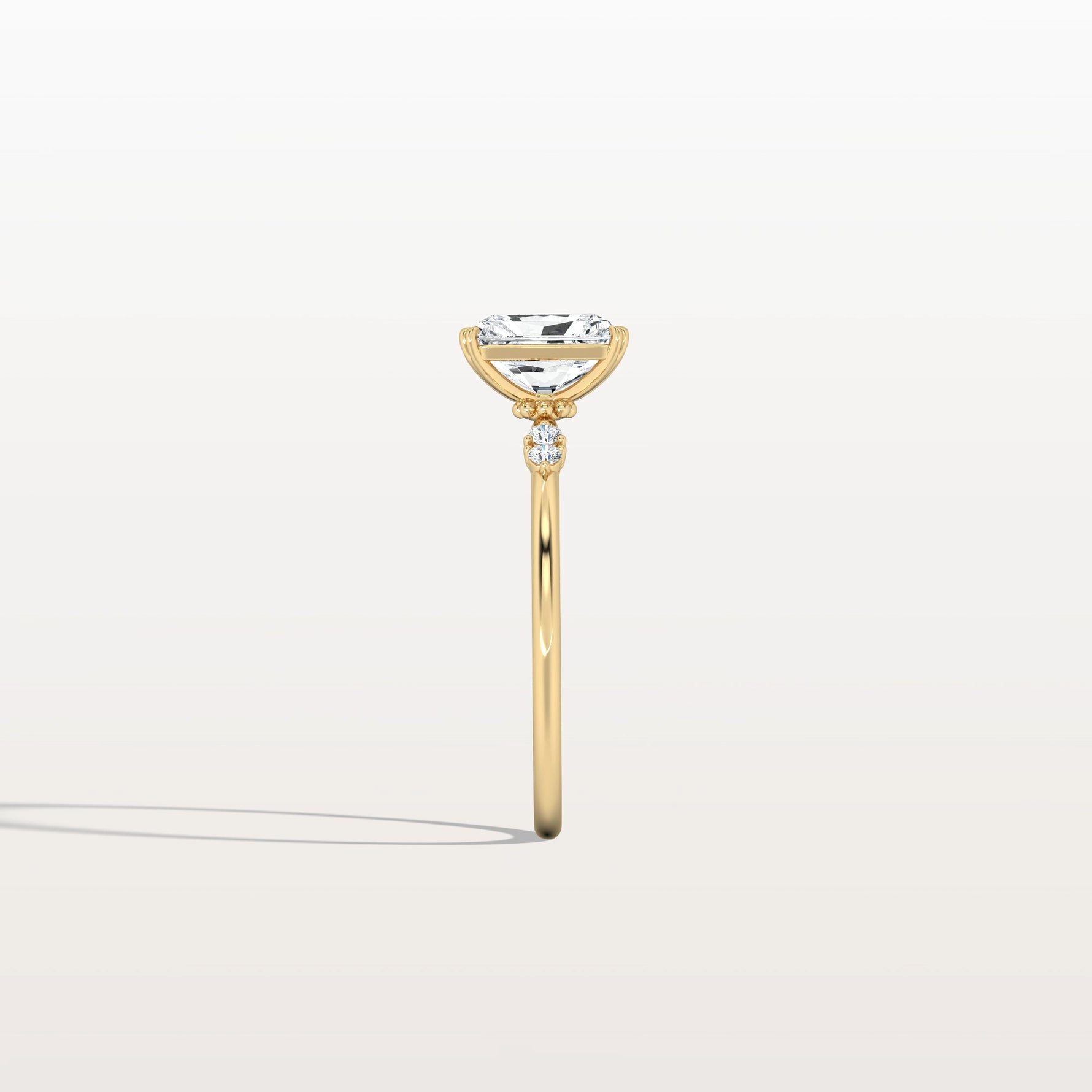 1CT Radiant Cut Lab Diamond Engagement Ring in 14K Solid Gold/Platinum - Rings