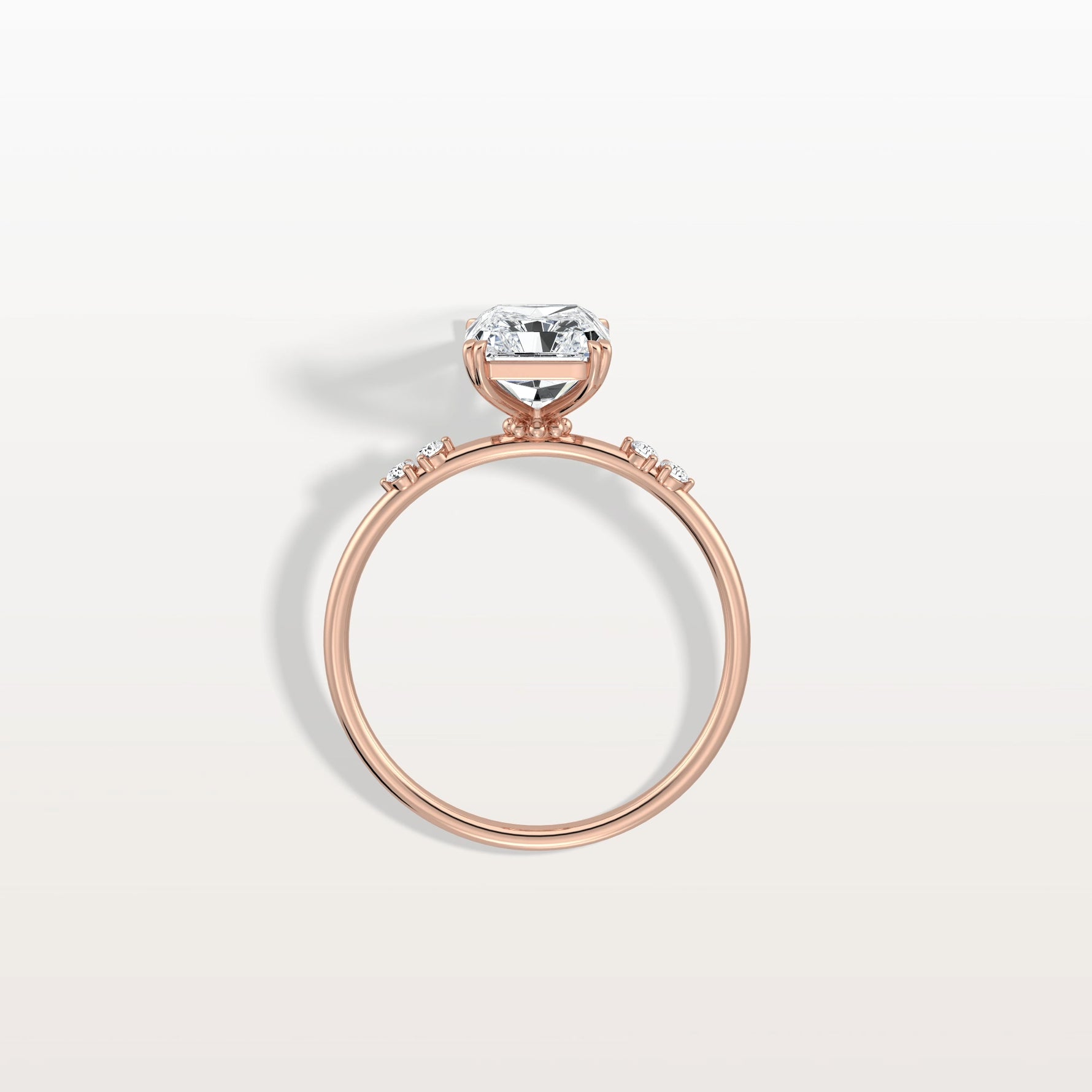 2CT Radiant Cut Lab Diamond Engagement Ring in 14K Solid Gold/Platinum - Rings