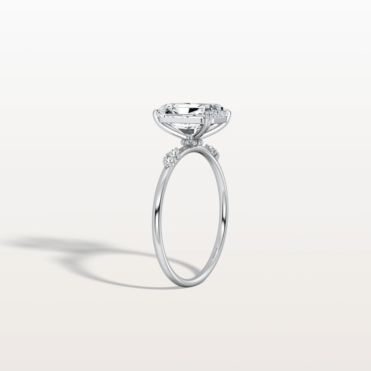 2CT Radiant Cut Lab Diamond Engagement Ring in 14K Solid Gold/Platinum - Rings