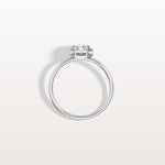 0.3CT Hexagon Bezel Solitaire Round Lab Diamond Ring - Rings