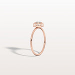 0.3CT Hexagon Bezel Solitaire Round Lab Diamond Ring - Rings