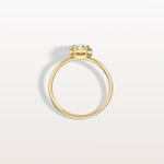 0.3CT Hexagon Bezel Solitaire Round Lab Diamond Ring - Rings