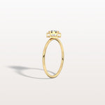 0.3CT Hexagon Bezel Solitaire Round Lab Diamond Ring - Rings