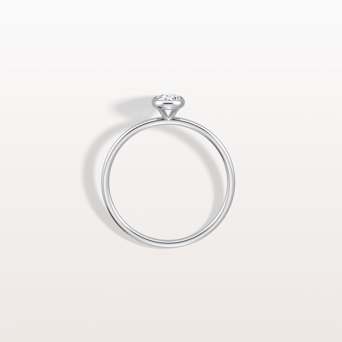 Minimalist Lab Diamond Bezel Solitaire Ring In 14K Solid Gold/Platinum - Rings