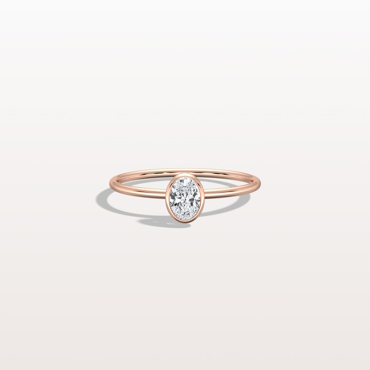 Minimalist Lab Diamond Bezel Solitaire Ring In 14K Solid Gold/Platinum - Rings