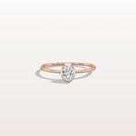 Minimalist Lab Diamond Bezel Solitaire Ring In 14K Solid Gold/Platinum - Rings
