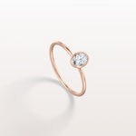 Minimalist Lab Diamond Bezel Solitaire Ring In 14K Solid Gold/Platinum - Rings