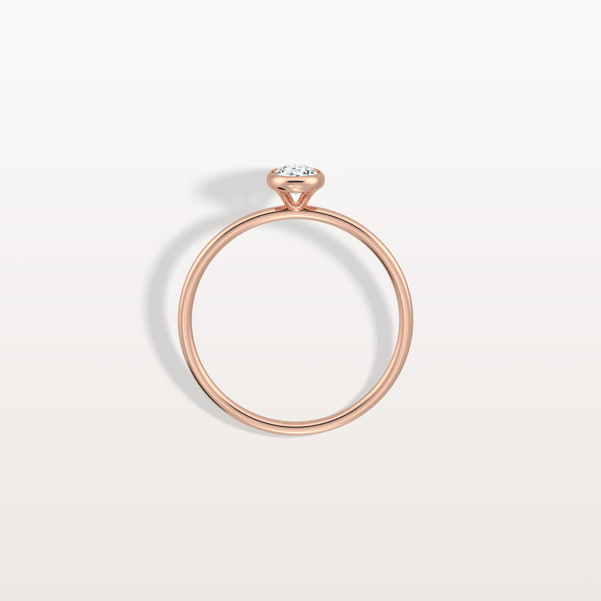 Minimalist Lab Diamond Bezel Solitaire Ring In 14K Solid Gold/Platinum - Rings