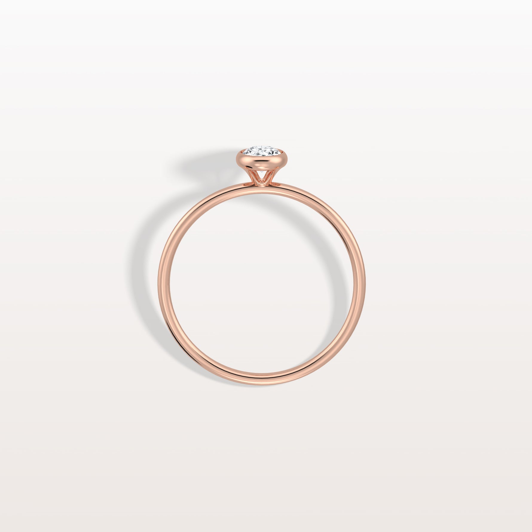 Minimalist Lab Diamond Bezel Solitaire Ring In 14K Solid Gold/Platinum - Rings