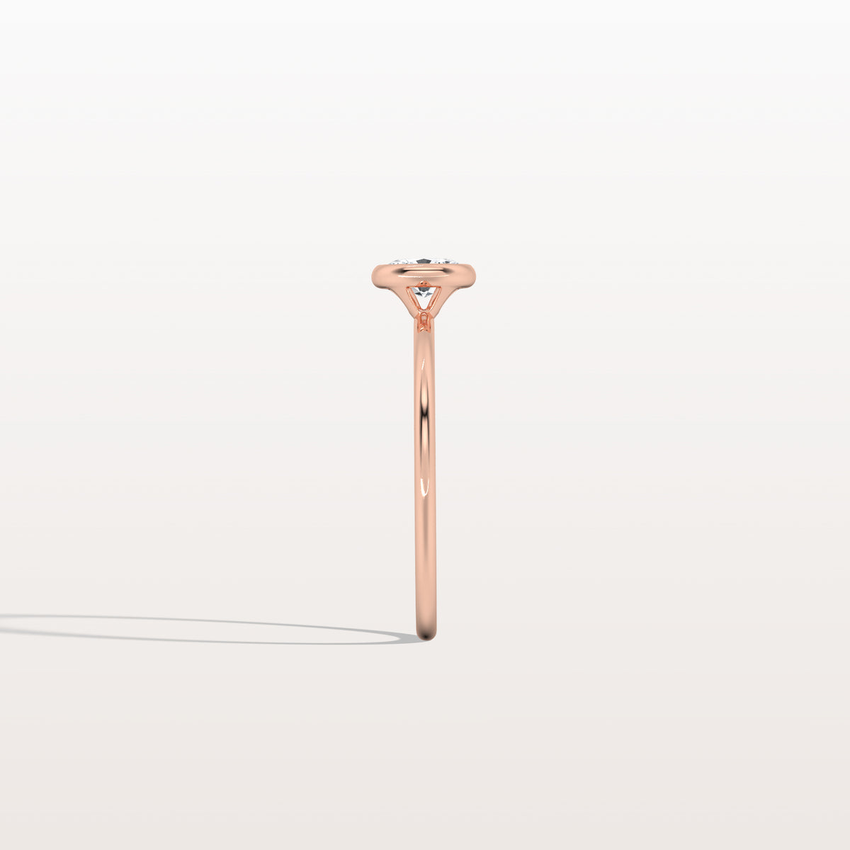 Minimalist Lab Diamond Bezel Solitaire Ring In 14K Solid Gold/Platinum - Rings