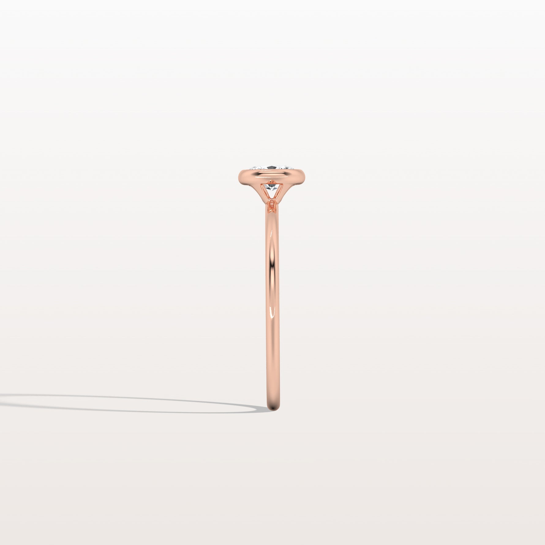 Minimalist Lab Diamond Bezel Solitaire Ring In 14K Solid Gold/Platinum - Rings