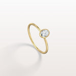 Minimalist Lab Diamond Bezel Solitaire Ring In 14K Solid Gold/Platinum - Rings