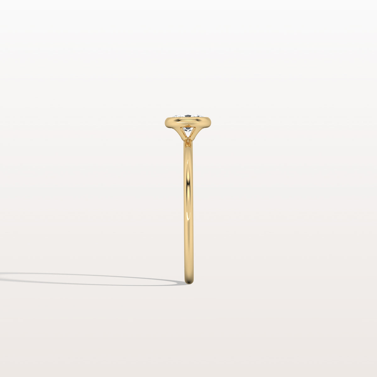 Minimalist Lab Diamond Bezel Solitaire Ring In 14K Solid Gold/Platinum - Rings