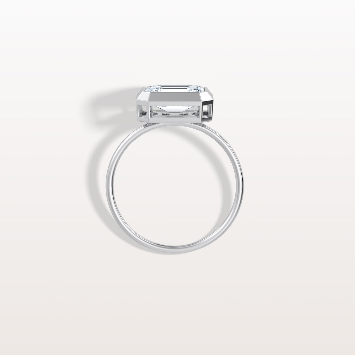 2CT Solitaire Bezel Set Lab Diamond Engagement Ring In 14K Solid Gold/Platinum - Rings