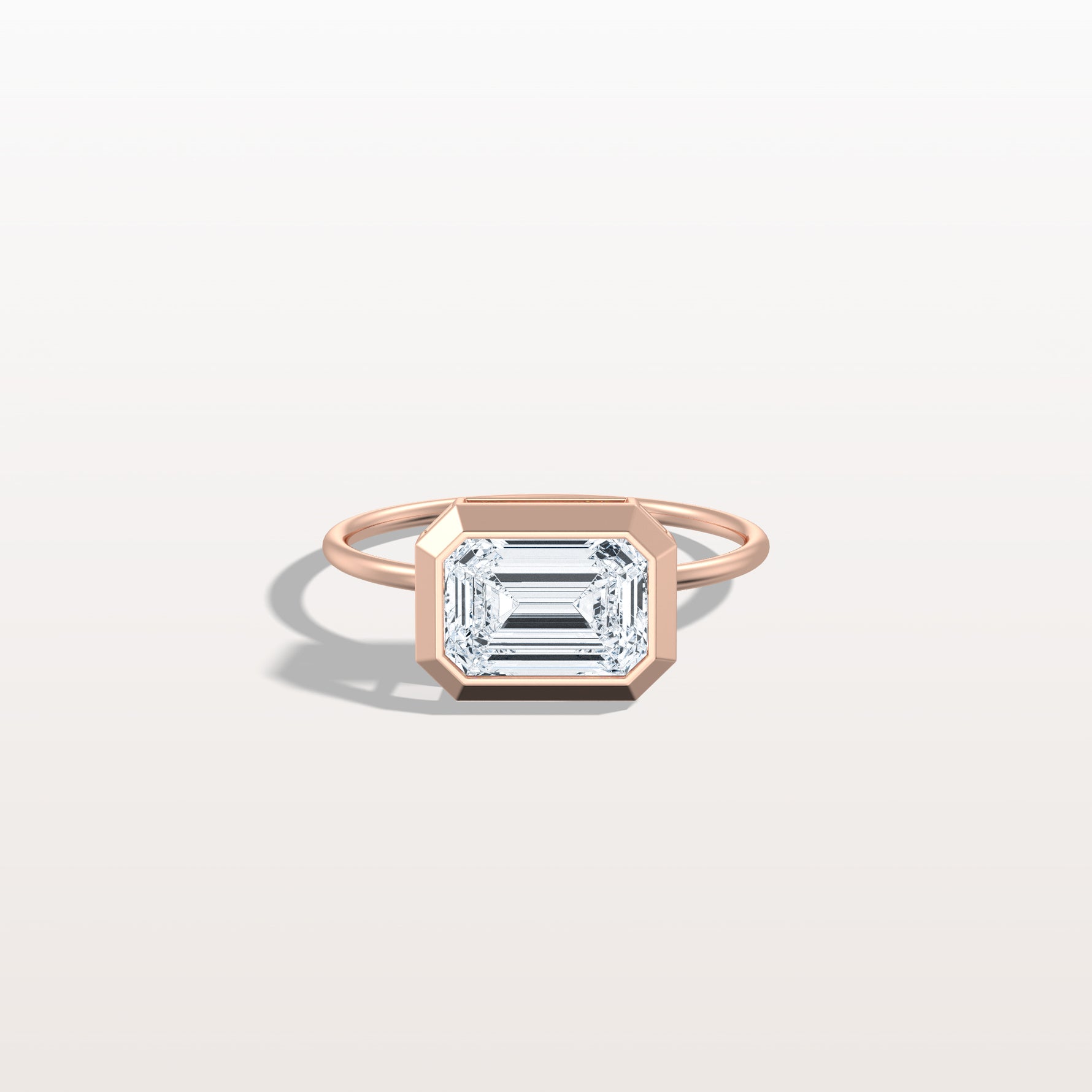 2CT Solitaire Bezel Set Lab Diamond Engagement Ring In 14K Solid Gold/Platinum - Rings