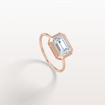 2CT Solitaire Bezel Set Lab Diamond Engagement Ring In 14K Solid Gold/Platinum - Rings