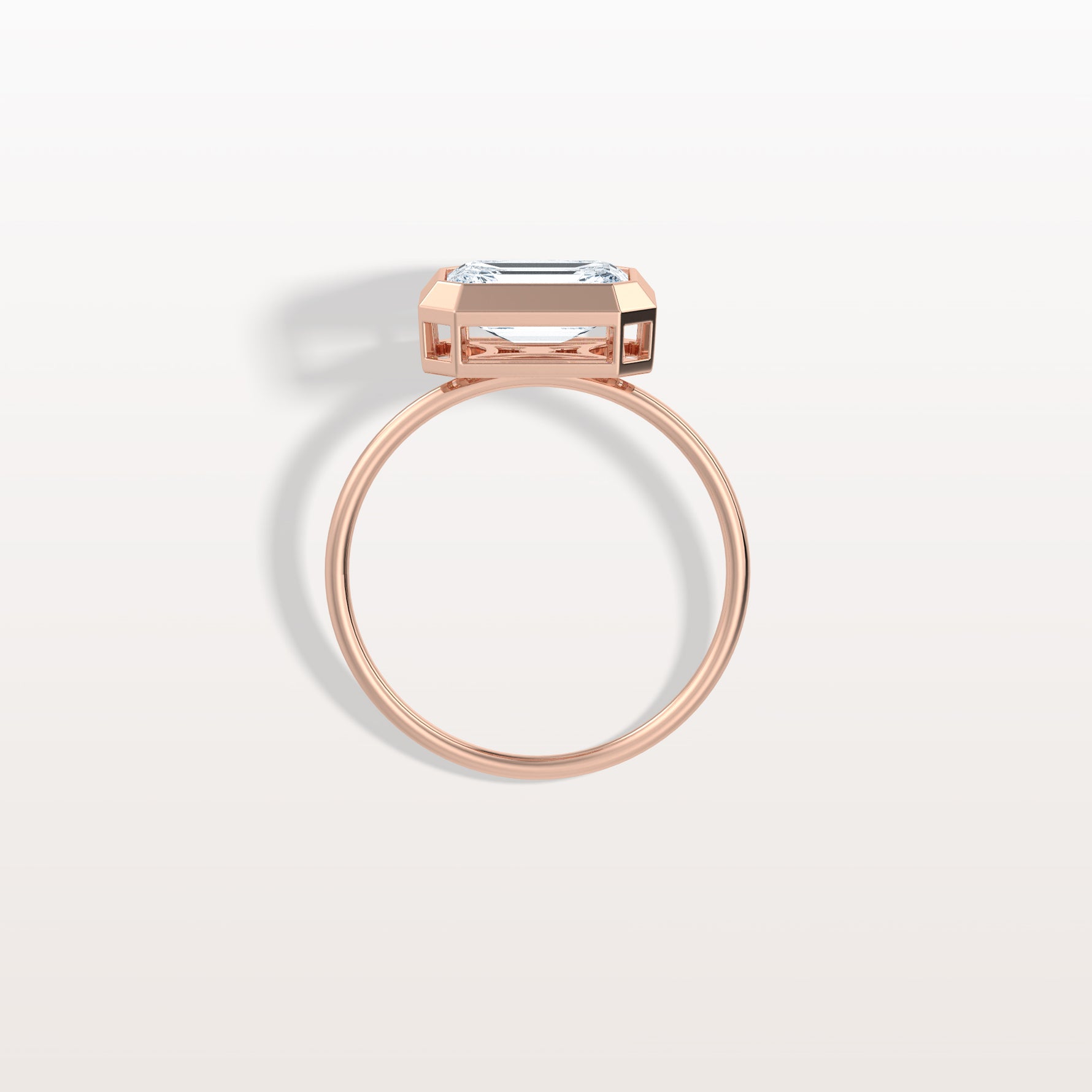 2CT Solitaire Bezel Set Lab Diamond Engagement Ring In 14K Solid Gold/Platinum - Rings