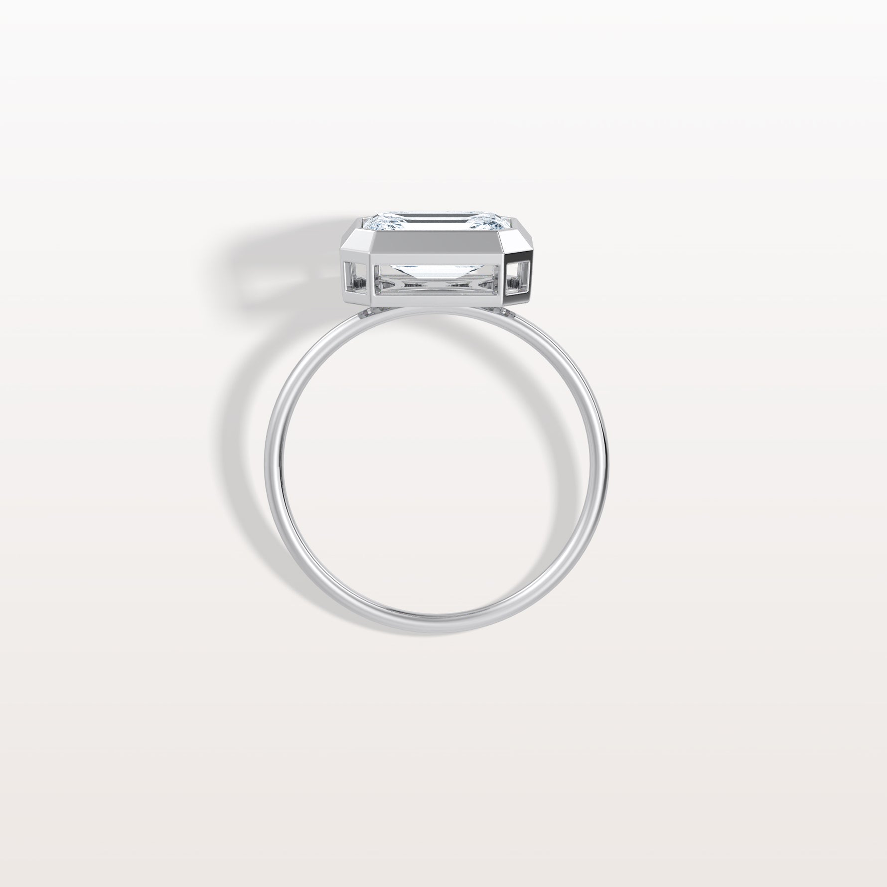 2CT Solitaire Bezel Set Lab Diamond Engagement Ring In 14K Solid Gold/Platinum - Rings
