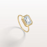 2CT Solitaire Bezel Set Lab Diamond Engagement Ring In 14K Solid Gold/Platinum - Rings