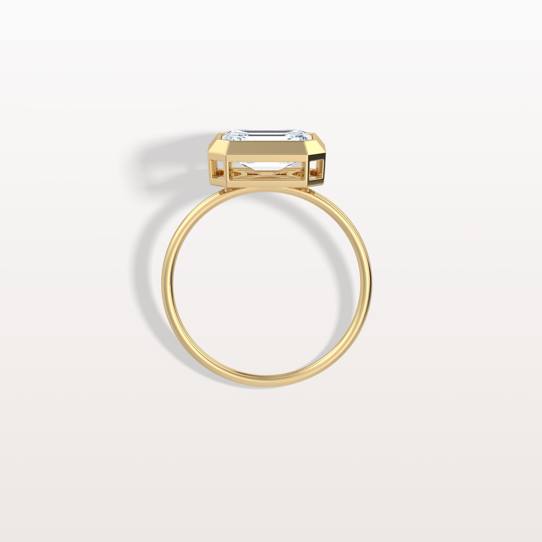 2CT Solitaire Bezel Set Lab Diamond Engagement Ring In 14K Solid Gold/Platinum - Rings