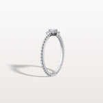 Beaded Emerald Cut Lab Diamond Ring In 14K Solid Gold/Platinum - Rings