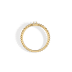 Beaded Emerald Cut Lab Diamond Ring In 14K Solid Gold/Platinum - Rings