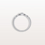 Beaded Oval Cut Lab Diamond Ring In 14K Solid Gold/Platinum - Rings