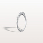 Beaded Oval Cut Lab Diamond Ring In 14K Solid Gold/Platinum - Rings