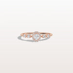 Beaded Oval Cut Lab Diamond Ring In 14K Solid Gold/Platinum - Rings