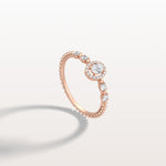 Beaded Oval Cut Lab Diamond Ring In 14K Solid Gold/Platinum - Rings
